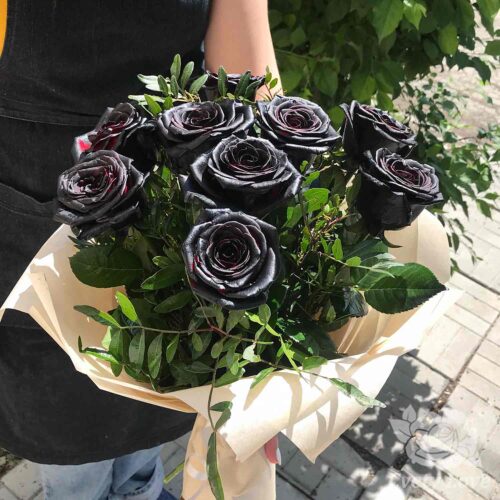 Букет из 9 черных роз
