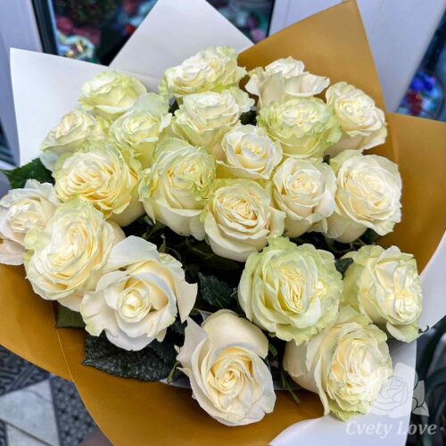 Букет из 21 эквадорской белой розы